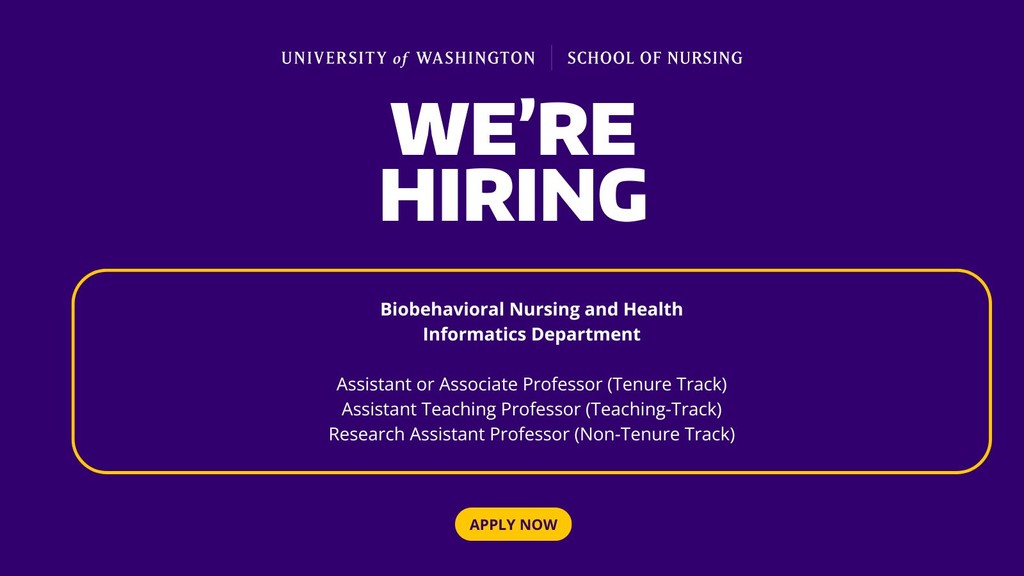 We're looking for accomplished educators and researchers to join our faculty. See open roles l8r.it/xKYW #uwnursing #seattle #nursingfaculty