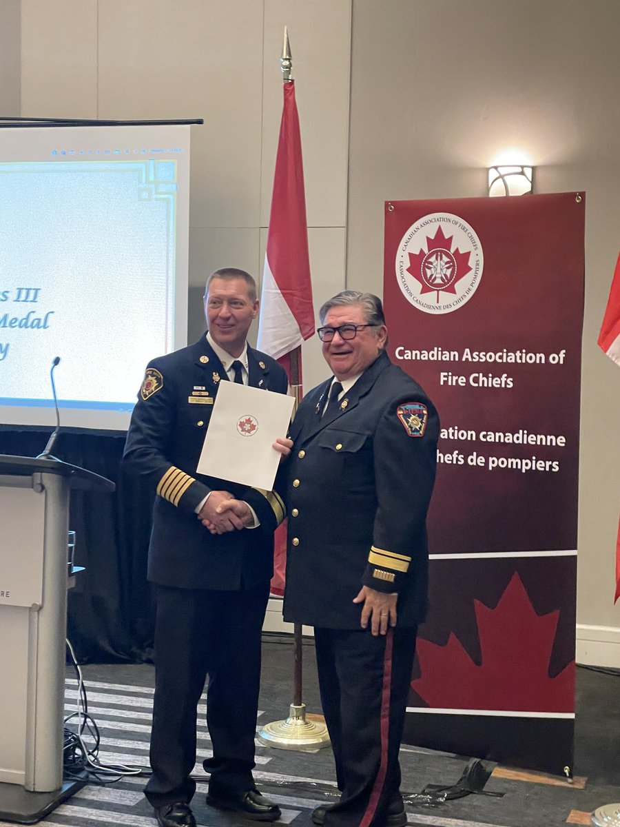 NIFSC_CA's tweet image. NIFSC is proud to celebrate our very own Michelle Vandevord, Interim Executive Director, and Arnold Lazare, Indigenous Fire Marshal Service, on receiving the prestigious King Charles III Coronation Medal.

This honor was presented by the Canadian Association of Fire Chiefs.