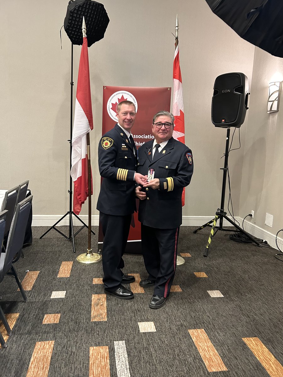 NIFSC_CA's tweet image. NIFSC is proud to celebrate our very own Michelle Vandevord, Interim Executive Director, and Arnold Lazare, Indigenous Fire Marshal Service, on receiving the prestigious King Charles III Coronation Medal.

This honor was presented by the Canadian Association of Fire Chiefs.