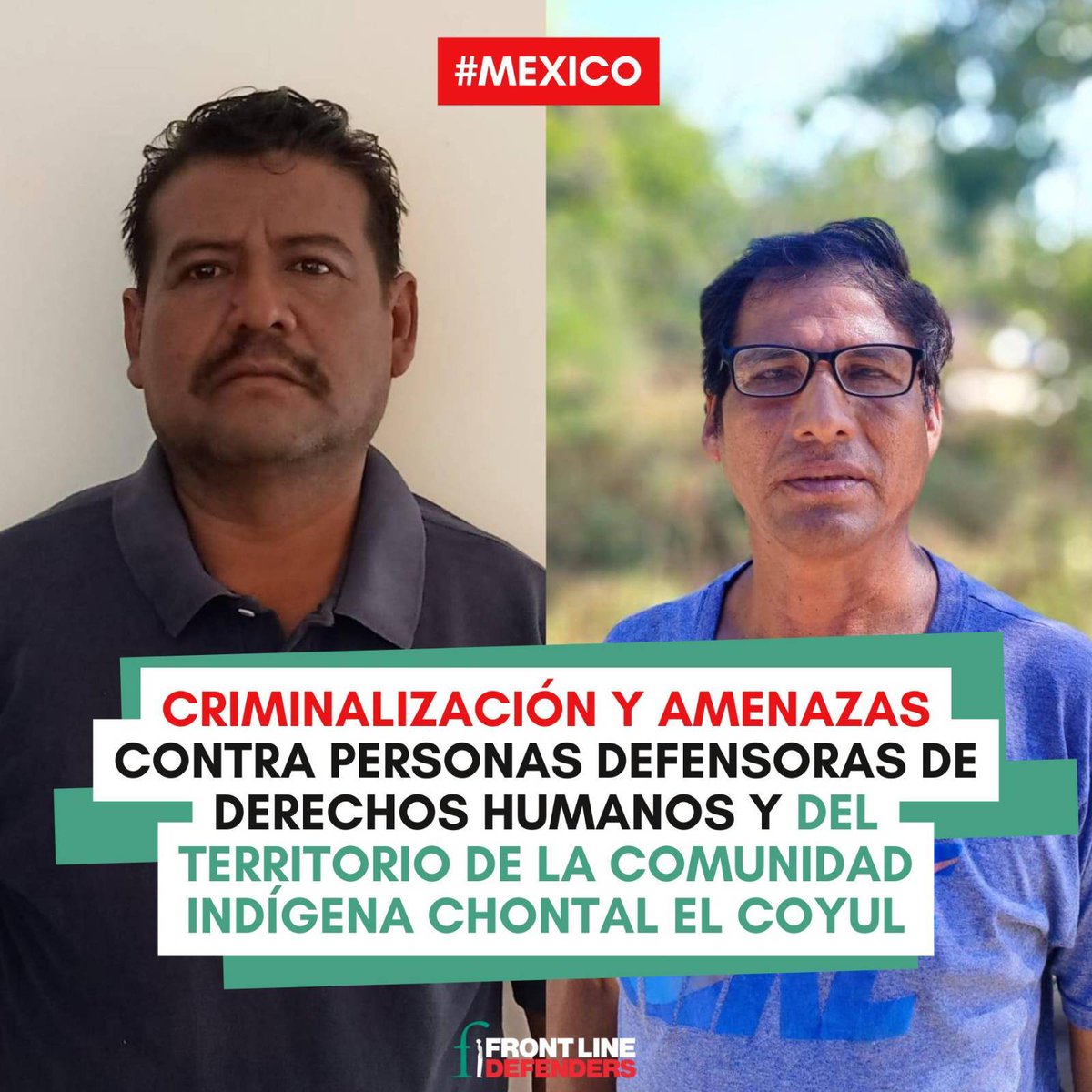 🚨#México <a href="/FrontLineHRD/">Front Line Defenders</a> y <a href="/RedTDT/">Red TDT</a>  condenan la criminalización contra los defensores de derechos humanos Román  Sosa Miñon, Saúl Robles Aragón y las diecinueve personas defensoras del territorio de la comunidad indígena Chontal El  Coyul, #Oaxaca. 👉:shorturl.at/BSE42 1/3