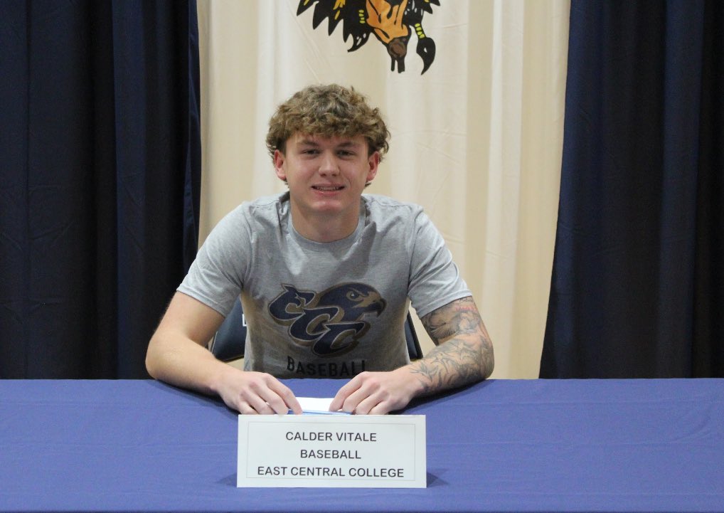 Congrats to Calder Vitale for continuing his baseball and academic pursuits at East Central College!