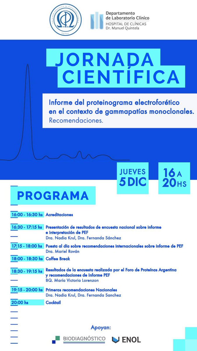 Depto. de Laboratorio Clinico (@laboratorio_hc) on Twitter photo 💠 Por acá les dejo el programa de nuestra Jornada !! Si todavía no te inscribiste, hacelo mandando mail a secretaria@supac.org.uy - Se entregará certificado de asistencia ! 💠 Por acá les dejo el programa de nuestra Jornada !! Si todavía no te inscribiste, hacelo mandando mail a secretaria@supac.org.uy - Se entregará certificado de asistencia !