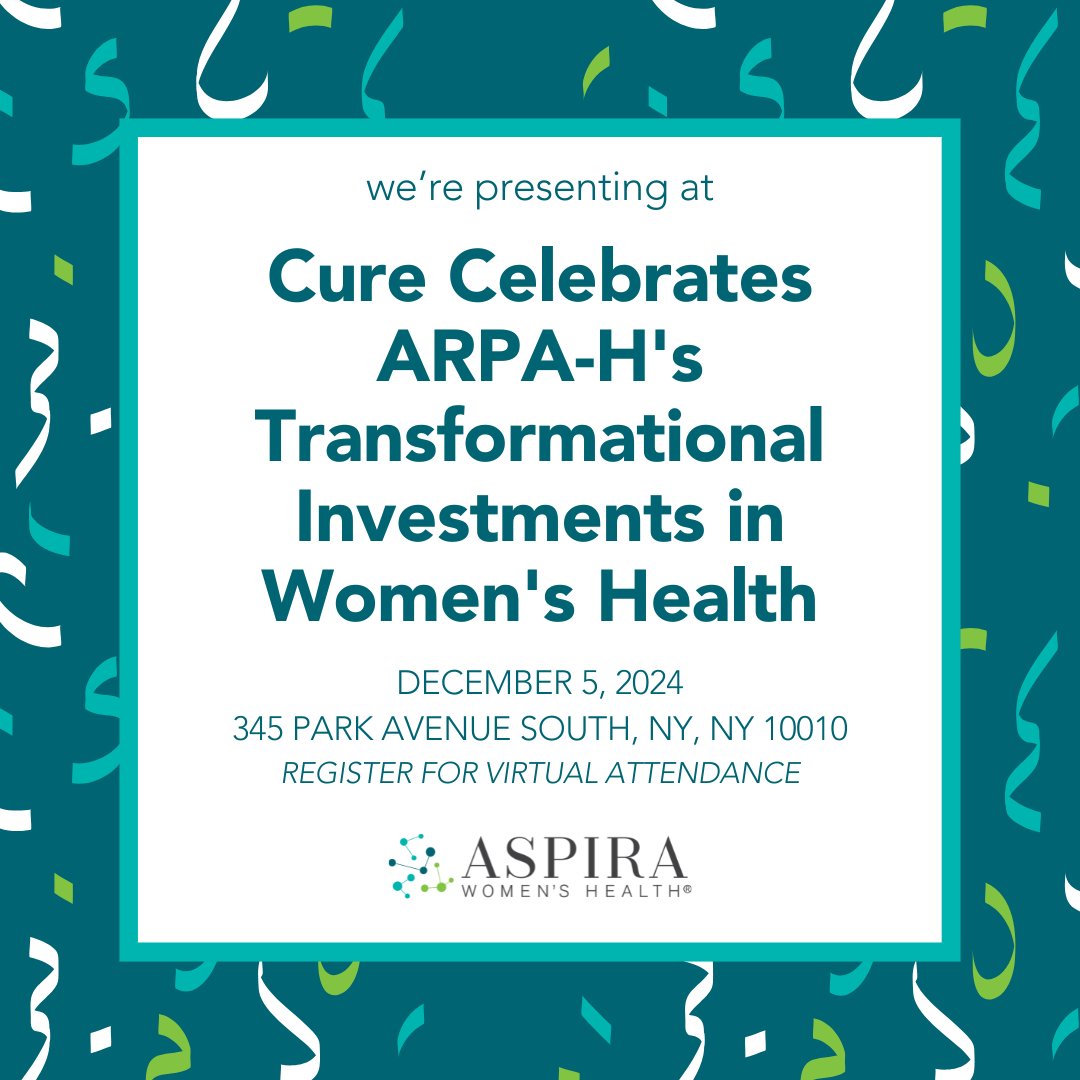 Join our President, Dr. Sandra Milligan, at Cure Celebrates: ARPA-H’s Transformational Investments in Women’s Health! Honoring NY-area #SprintforWomensHealth winners with $113M awarded to 23 innovators. <a href="/cure345/">We Will Cure</a> <a href="/ARPA_H/">ARPA-H</a>

RSVP now: wewillcure.com/events/event/a…