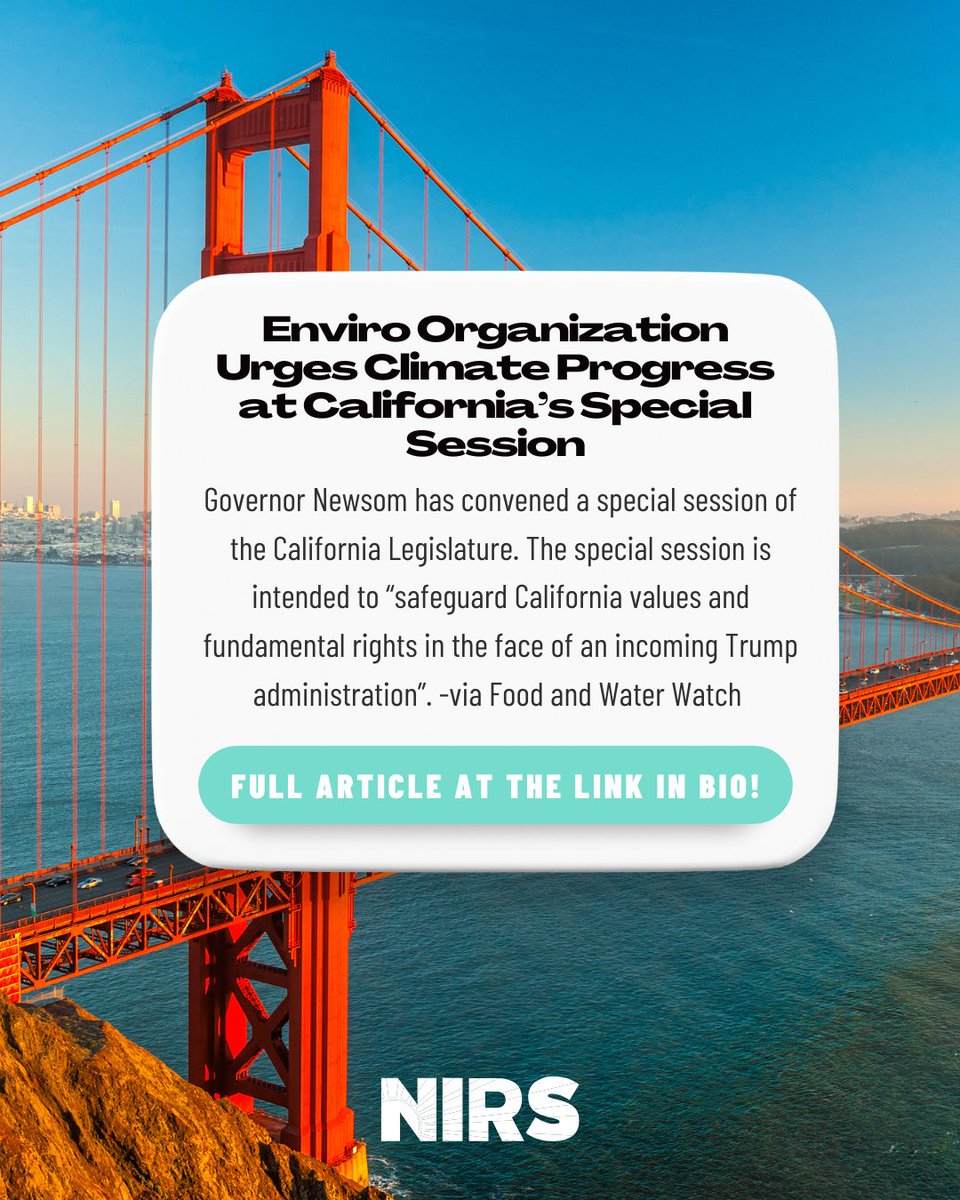 Governor Newsom has called a special session of the California Legislature to protect California's values and rights in the face of federal challenges.

💬 What bold climate actions do you want to see in California? Read the article at the link foodandwaterwatch.org/2024/12/02/env…