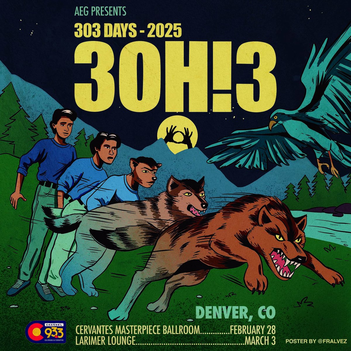 KTCLchannel933's tweet photo. 🚨 YO, COLORADO! 🚨

3OH!3 DAY so nice, we’re celebrating it twice! 🔥

🐺 Feb 28 @ Cervantes’
https://t.co/ct88TjZmYh
🐺 Mar 3 @ Larimer Lounge
https://t.co/Qd67k2bEK5

🕚 Presales are live RIGHT NOW!!

Let’s make it legendary. 🌟

#3OH3Day #ColoradoProud #Channel933 https://t.co/CGsuLJ3K6I
