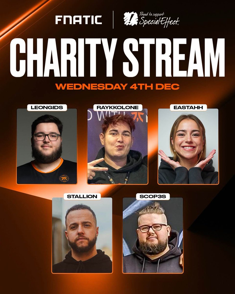 Working with some great <a href="/FNATIC/">FNATIC</a> creators to raise awareness for <a href="/SpecialEffect/">SpecialEffect</a> during tonight's stream, come check it out twitch.tv/Scop3s_