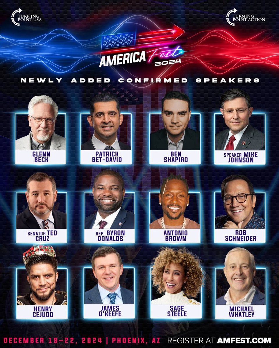 TPAction's tweet photo. #AmFest2024 is almost here, and the speaker lineup keeps getting better 🇺🇸

Register NOW for the event of the year: https://t.co/AKqHbm0UY8 https://t.co/7r0neycDiR