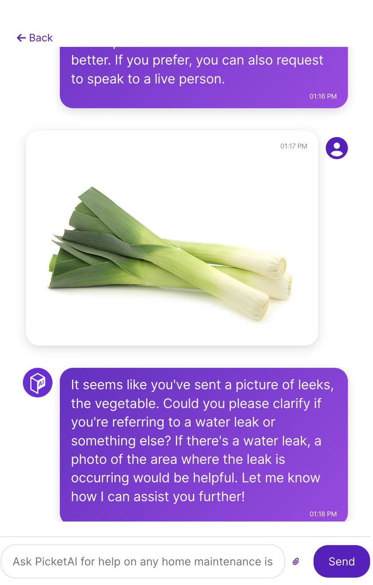 OfficialPicket's tweet photo. Picket's Home Maintenance AI is having none of our shenanigans! 🤣 

The chat bot is designed to help resolve common household issues through combination of photos and messages and takes its job very seriously! https://t.co/nYLUPSptb1
