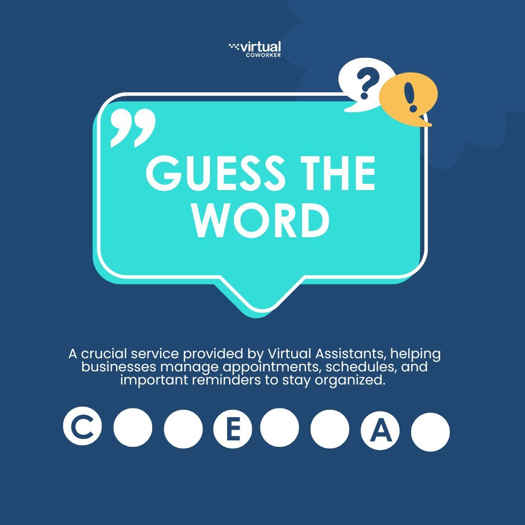 VirtualDeannaR's tweet photo. A crucial service provided by Virtual Assistants helps businesses stay organized. Drop your guess below! 👇 https://t.co/AKcZpZKIS7