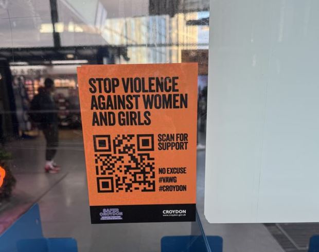yourcroydon's tweet photo. As part of our #16days of activism against gender-based violence, we've distributed QR code stickers to shops and train stations across the borough. Anyone who needs support can scan the code for quick access to local services. Find out more at: https://t.co/uYnhTOlueQ #NoExcuses https://t.co/JJEFkpJBcA