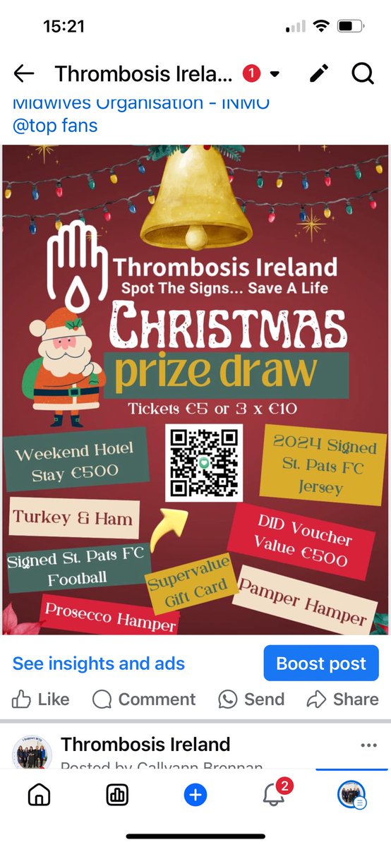 Thrombosis Ireland (@thrombosisirl) on Twitter photo Only 10 days left before the draw!! Buy a ticket today and support Thrombosis Ireland this Christmas! Great prizes to be won.
Click to purchase 👇
idonate.ie/raffle/Christm…
<a href="/thrombosisday/">World Thrombosis Day</a> <a href="/isth/">ISTH</a> <a href="/Fionamw_ire/">Fiona M Hanrahan</a> <a href="/NVTEProgramme/">NVTEP</a> @NationalQPS <a href="/NiamhOHanl/">Niamh O'Hanlon</a> <a href="/BarryKevane/">Barry Kevane</a> <a href="/kewins/">K Ewins</a> <a href="/stmgarvey/">Sarah Garvey</a> Only 10 days left before the draw!! Buy a ticket today and support Thrombosis Ireland this Christmas! Great prizes to be won.
Click to purchase 👇
idonate.ie/raffle/Christm…
<a href="/thrombosisday/">World Thrombosis Day</a> <a href="/isth/">ISTH</a> <a href="/Fionamw_ire/">Fiona M Hanrahan</a> <a href="/NVTEProgramme/">NVTEP</a> @NationalQPS <a href="/NiamhOHanl/">Niamh O'Hanlon</a> <a href="/BarryKevane/">Barry Kevane</a> <a href="/kewins/">K Ewins</a> <a href="/stmgarvey/">Sarah Garvey</a>