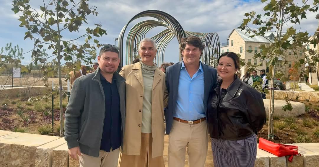 anna4leander's tweet photo. It's amazing that Leander is expanding its support for local artists by providing more creative avenues to showcase their work! Yesterday, I had the pleasure of attending the ribbon cutting for Northline's first public art installation, "Cascade". https://t.co/0I8rYsaMy8