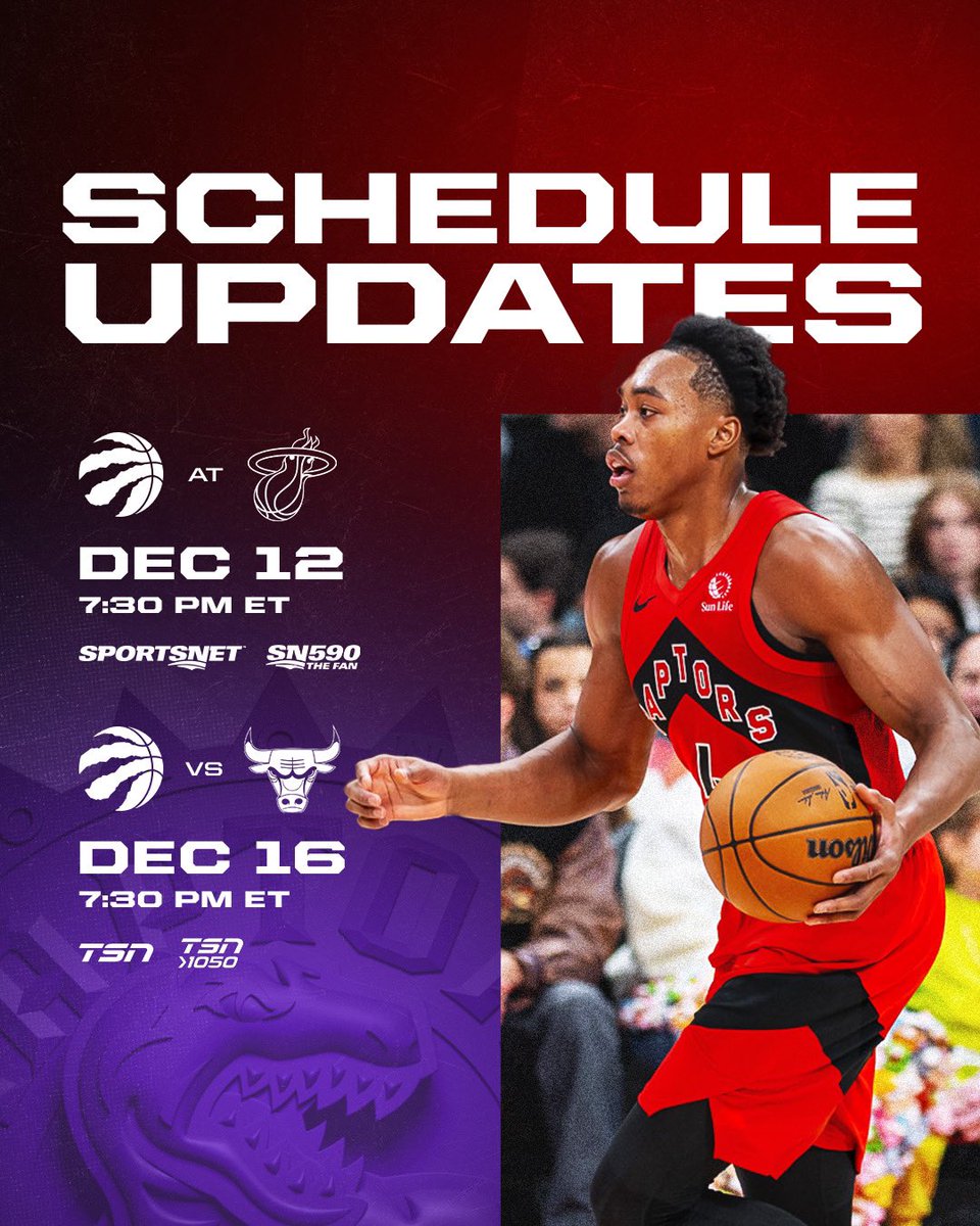 Check out the schedule updates 🗓️⤵️