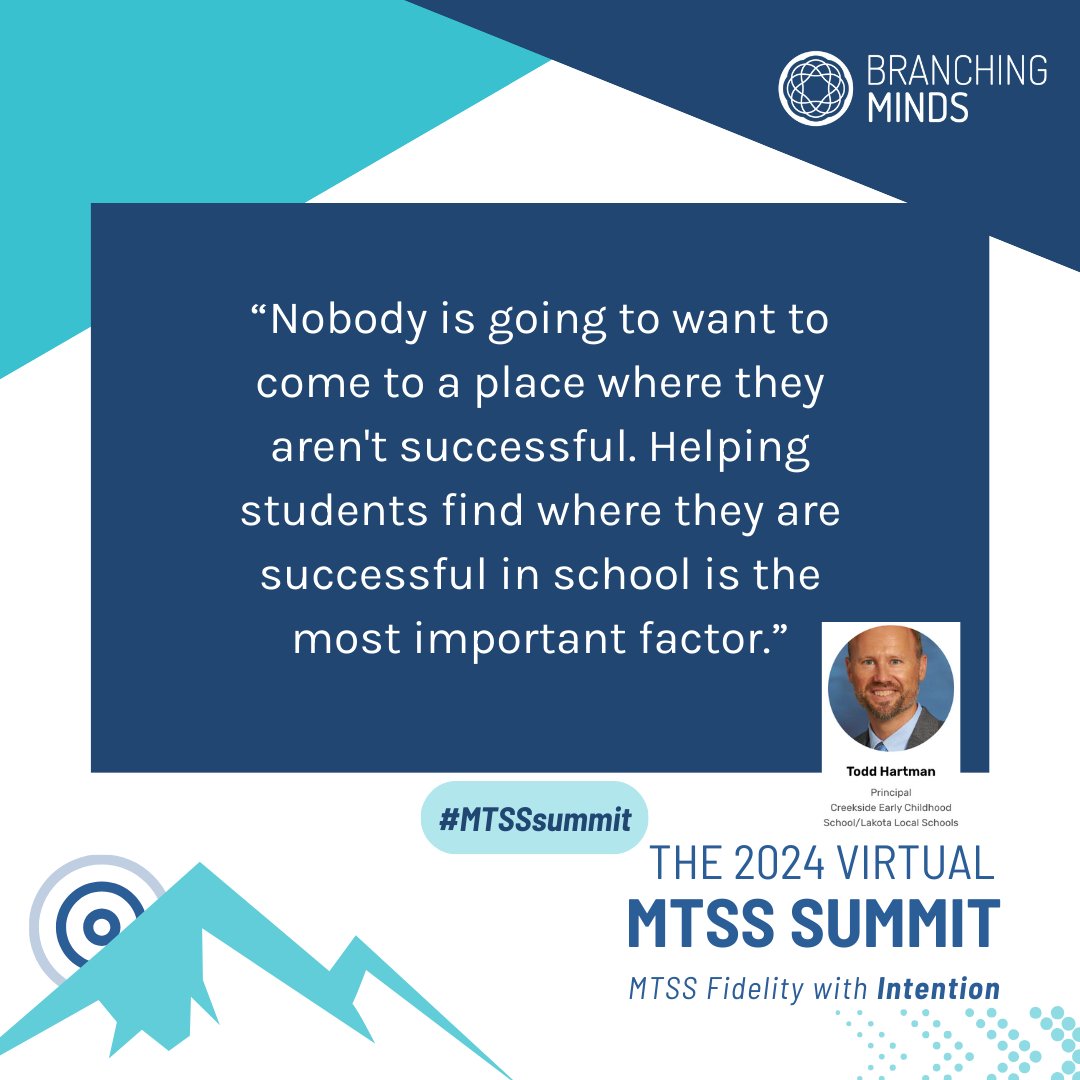 Overheard at, "Role Call! Improving Student Attendance," from Todd Hartman, Principal, Creekside Early Childhood School/Lakota Local Schools.
🔑 The key to engagement and growth is helping students discover and build on their strengths. ✅

#MTSSsummit #BranchingMinds #MTSS