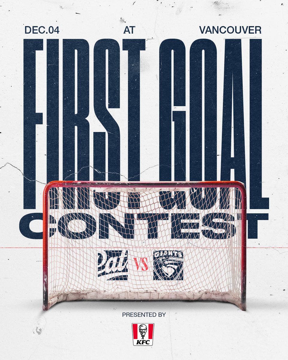 WHLPats's tweet photo. 🚨 @kfc_canada First Goal Contest! 🚨
❓PREDICT- Who’ll score first for the Pats tonight?
✅ A CHANCE TO WIN- a signed puck & a KFC Big Crunch voucher!
#ReginaPatsHockey #WHL #REGvsVAN #FirstGoalContest https://t.co/hO7Rvhec2U