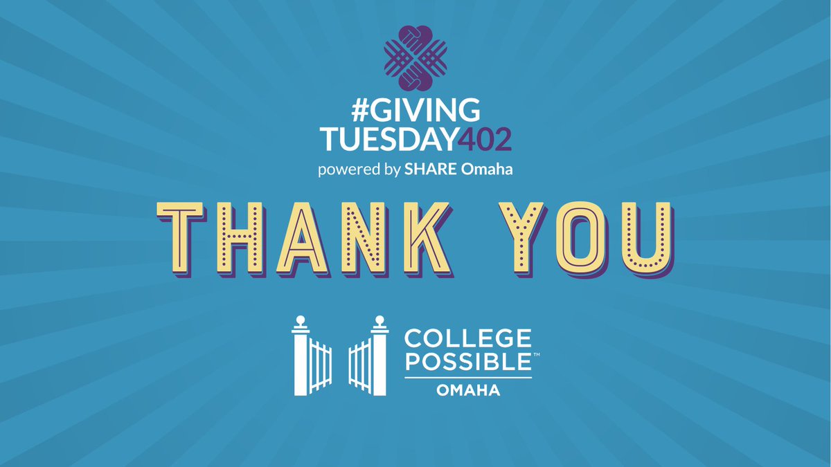Thank you to everyone who supported us on #GivingTuesday402! Your generosity is helping students achieve their dreams. 💙