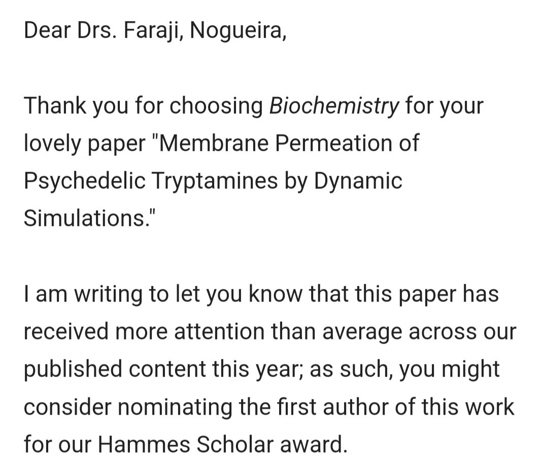 A very well deserved nomination for a fantastic #compchem work published in <a href="/BiochemistryACS/">Biochemistry</a>.

Congrats Vito! 😎😎🤓

Here is the open access paper ⬇️⬇️⬇️
pubs.acs.org/doi/10.1021/ac…