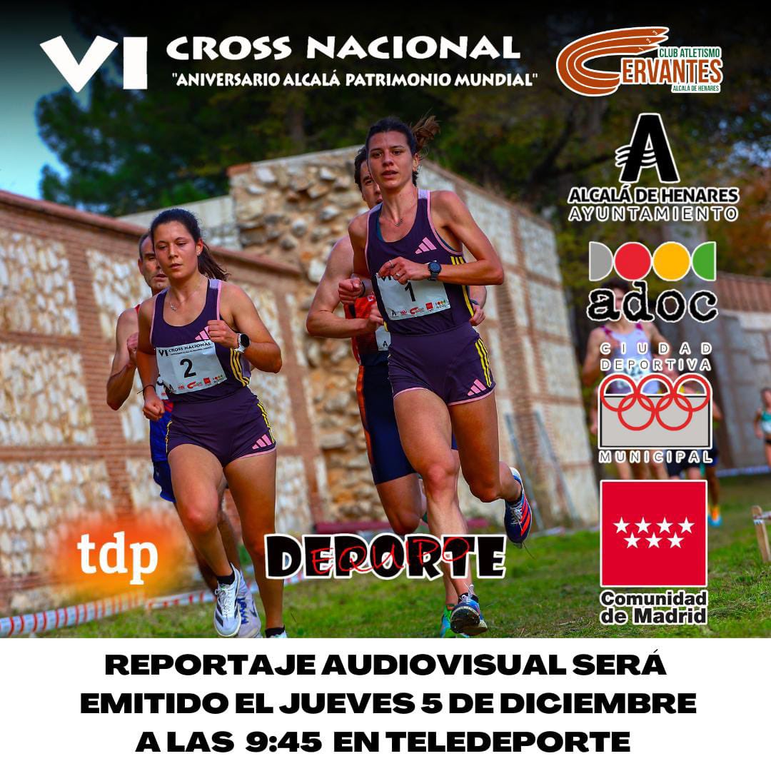 ¿Te perdiste la cita? Si te quedaste con ganas o quieres revivir la prueba, reserva un hueco mañana #jueves y <a href="/teledeporte/">Teledeporte</a> emitirá un resumen del #cross

<a href="/AytoAlcalaH/">Ayuntamiento de Alcalá de Henares</a> <a href="/Alcala_Deporte/">Alcalá es Deporte</a> <a href="/asociacionADOC/">ADOC</a> <a href="/AtletismoMadrid/">Atletismo Madrid</a> <a href="/atletismoRFEA/">atletismoRFEA</a> <a href="/EquipoDeporte/">Equipo Deporte | Cobertura en eventos deportivos</a>