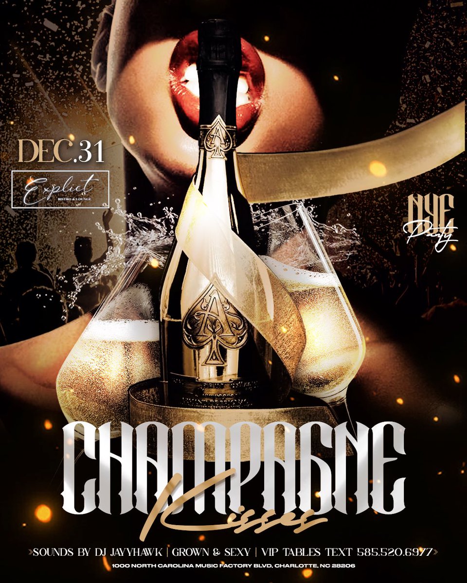 YKDIRTY's tweet image. eventbrite.com/e/champagne-ki… 

TICKETS HERE 👆🏽
DM FOR VIP TABLES 🍾🍾🍾
#Charlotte #NorthCarolina #CLT #Party #NewYears #2025 #UptownClt #DowntownClt #Music #Vibes #Lit