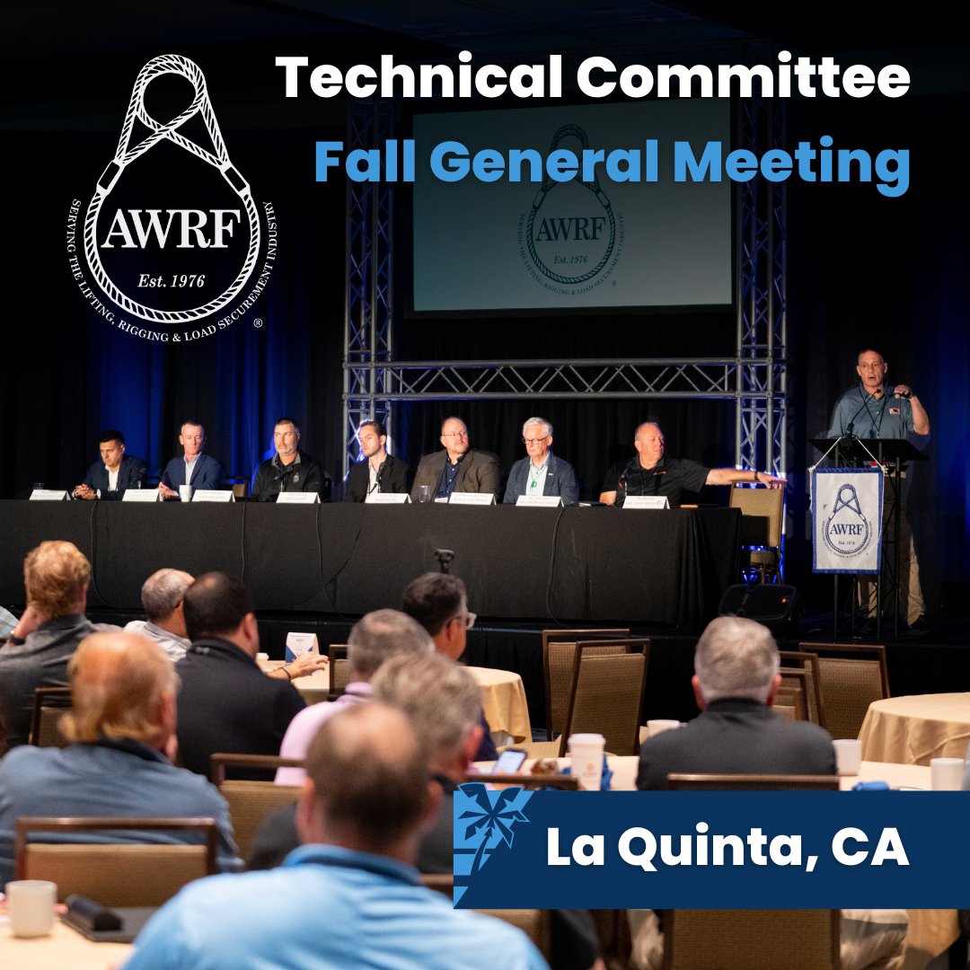 awrf's tweet image. Our Fall General Meeting in La Quinta, the Technical Committee hosted an engaging Hoist Rings Panel Discussion that tackled real-world challenges, shared advancements, and offered practical insights for the lifting and rigging industry.

#AWRF #GeneralMeeting #TechnicalCommittee