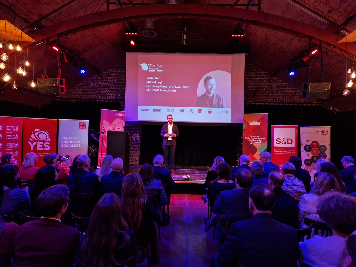 Solidar_EU's tweet photo. 🥂 The #SilverRoseAwards2024 are officially underway in Brussels!

A warm welcome to all our guests as we kick off this celebration of solidarity and social justice. Let's make this evening unforgettable!

Follow the ceremony here!

#SilverRoseAwards2024 https://t.co/X8VVrMGK3H