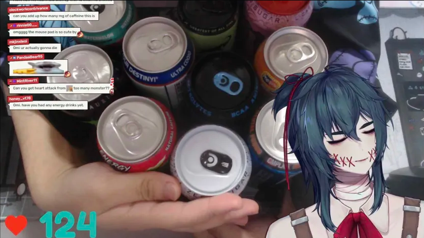 I drank like 12 energy drinks for stream today...I can feel my heart beating out of it's chest😊