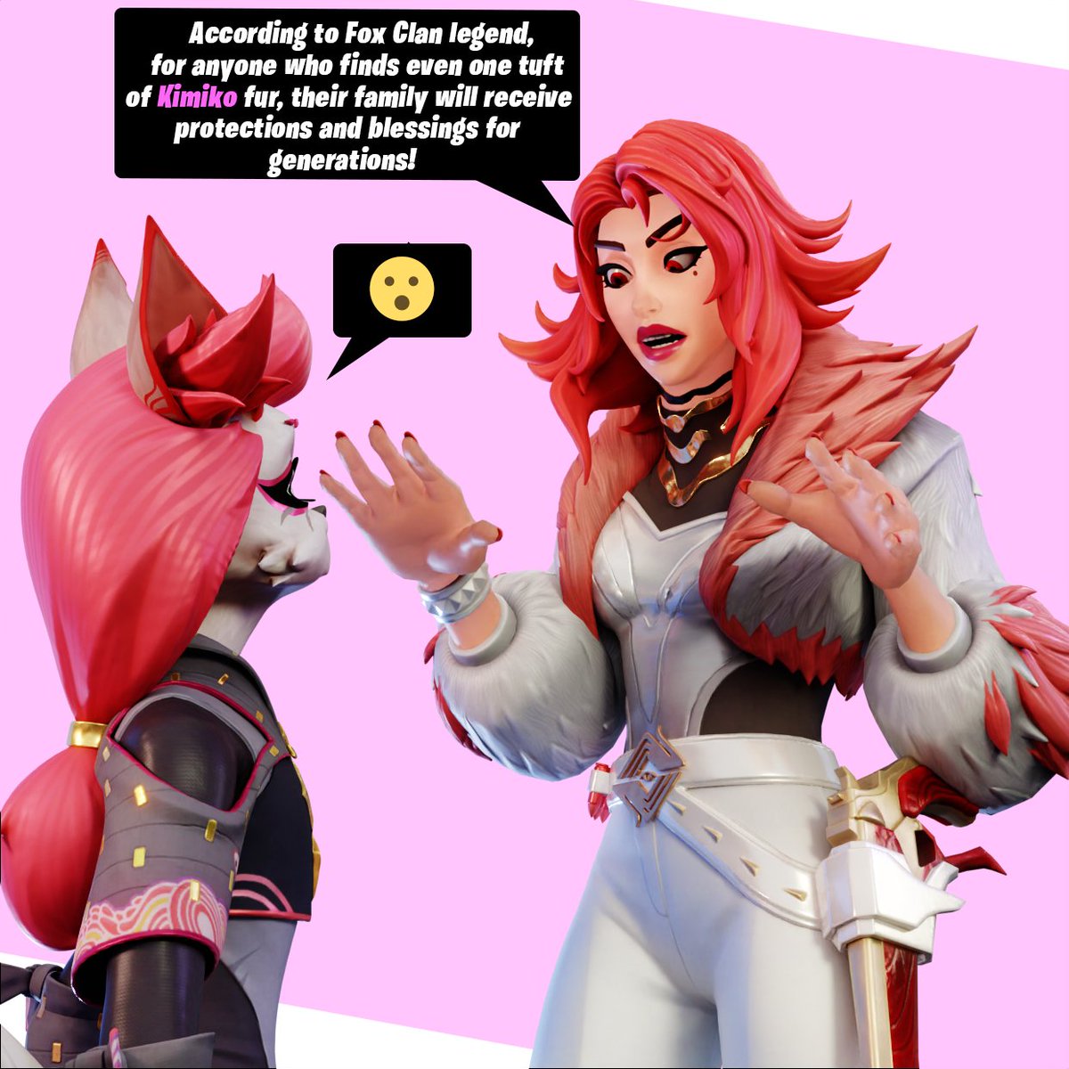 Rainb0wArt's tweet photo. Kimiko learns about her fur ❤️

#Fortnite #FortniteArt #FortniteChapter6 https://t.co/Fh8xAudTKR