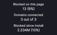 Repflez's tweet photo. Everyone showing their youtube wrapped or spotify wrapped.
Meanwhile here's my #uBlockOriginWrapped https://t.co/FtuIBqXy1w