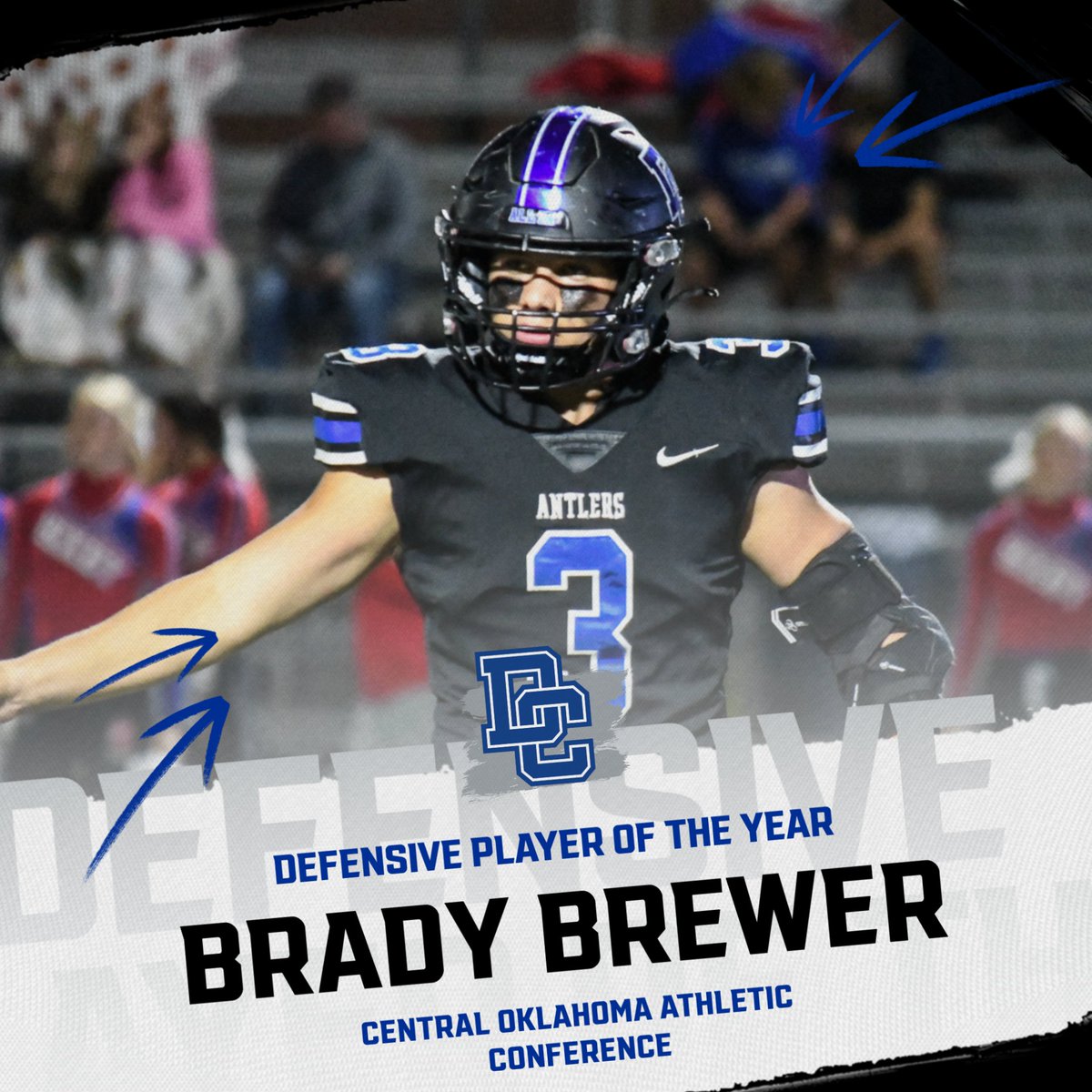 Brady Brewer was named Defensive Player of the Year for the COAC! #GOCREEK