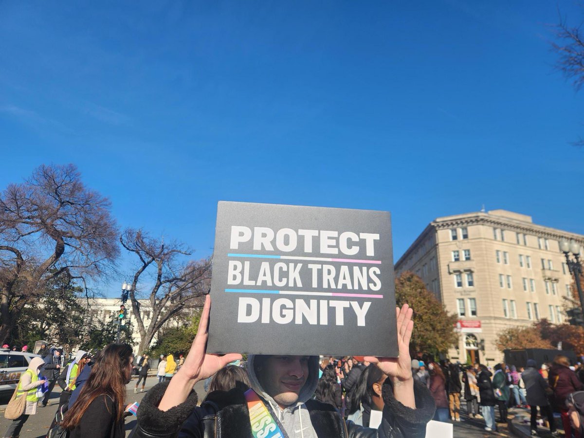 We are in DC today standing up for trans kids at the #FreeToBeRally as SCOTUS hears oral arguments on gender-affirming hormone therapy for trans &amp; nonbinary youth