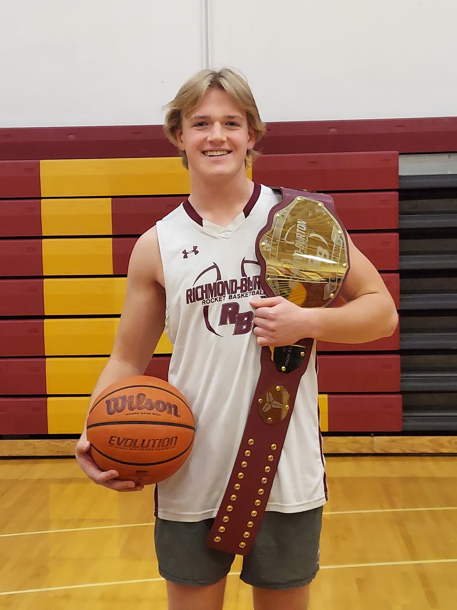 In a win over Stillman Valley on 11/30 Ryan W. nearly had a Top 10  +/- performance with 10 rebs and 4 charges. Great team win, great individual performance.  In addition to the earning the belt Ryan was named R-B Boys Basketball Athlete of the Week.