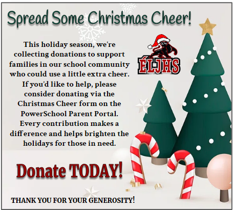 Help spread some Christmas Cheer this season to support families in our school community that may need a little extra!