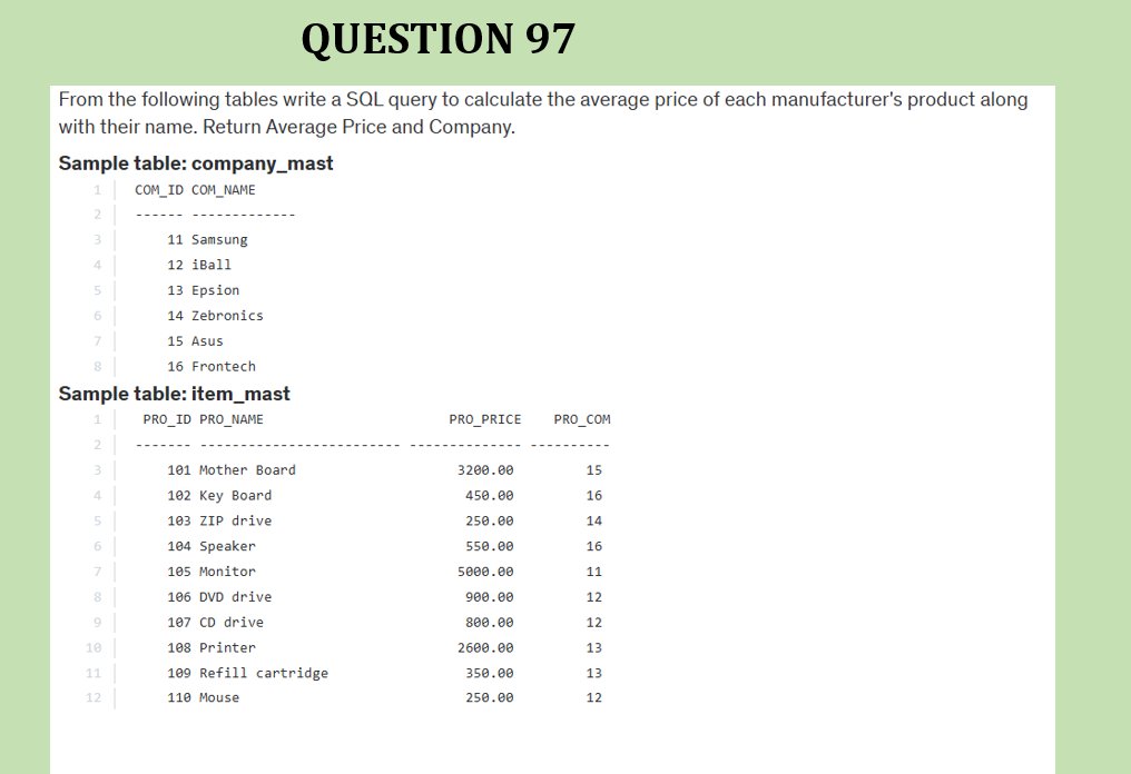 RebeccaOluwato3's tweet image. #MASTERSQL #Day97 #Question97 #LearnwithRebecca #100daysofSQLexercises