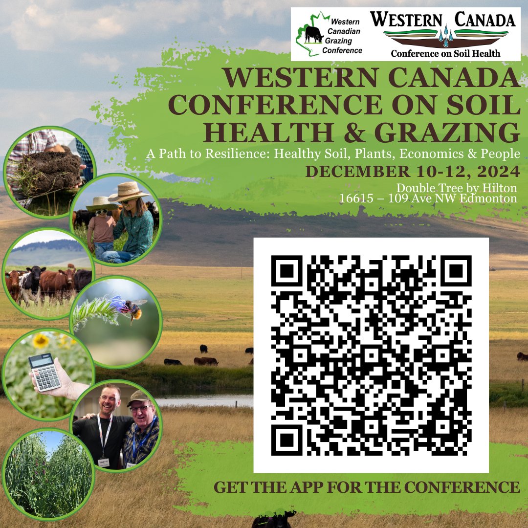 ABSoilGrazing's tweet image. Western Canadian Conference on Soil Health &amp;amp; Grazing has gone mobile! Schedule, maps, reminders, and more on your iPhone/Android, free. Download now at builder.guidebook.com/g/wccshg2024/