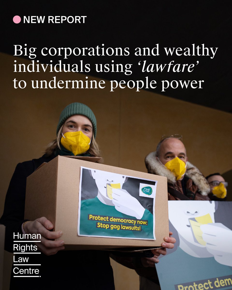 NEW REPORT: Big corporations, wealthy individuals and governments are increasingly using legal bullying tactics undermine people power and shut down dissent.

Our new report “Stop The SLAPP” is out today: hrlc.org.au/news/stop-the-…