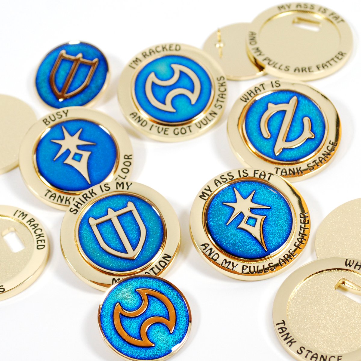 My healer pins are up for pre()rder! The bases have changed a bit to make it easier to align, other than that all details are the same(color of metal, etc). Please note they may not arrive until 23 Dec. If ()rdered with other items, they only sh!p when everything is ready.