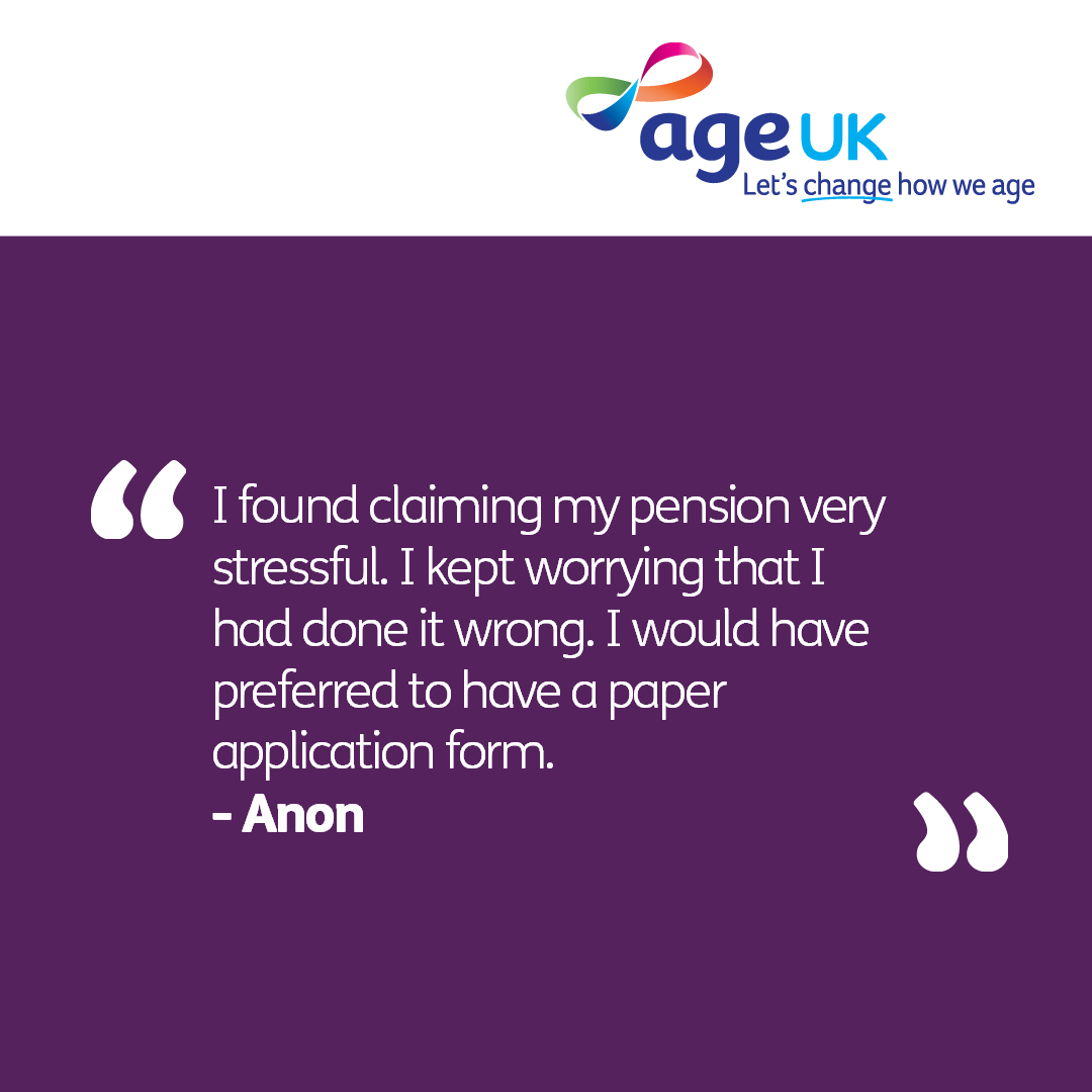 Older people who struggle to use digital tools to access essentials services are at risk of being left behind.

Sign the petition to stop online being the only option: bit.ly/48Y4K0K