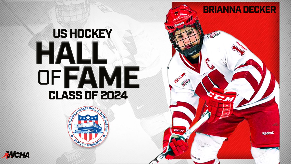WCHA_WHockey's tweet photo. ⭐️𝗨.𝗦. 𝗛𝗼𝗰𝗸𝗲𝘆 𝗛𝗮𝗹𝗹 𝗼𝗳 𝗙𝗮𝗺𝗲 𝗜𝗻𝗱𝘂𝗰𝘁𝗲𝗲⭐️

Congratulations to former WCHA standout @BadgerWHockey's Brianna Decker on being inducted into the #USHHOF tonight! 👏

🗞️https://t.co/5LDNWnIL4M

@Bdecker14 https://t.co/m9qtIFNlSQ