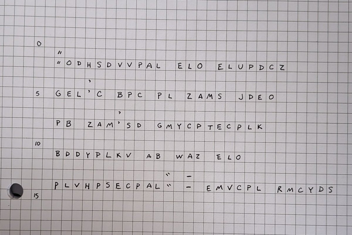 JackalBruit's tweet image. ODHSDVVPAL ELO ELUPDCZ GEL&apos;C BPC PL ZAMS JDEO PB ZAM&apos;SD GMYCPTECPLK
BDDYPLKV AB WAZ ELO PLVHPSECPAL

~ EMVCPL RMCYDS
#cryptogram