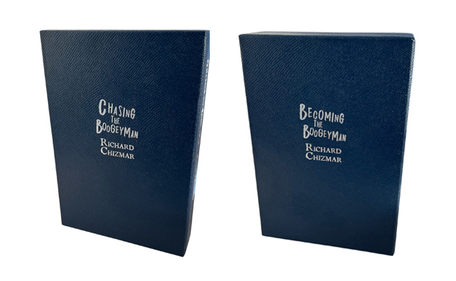 Optional Slipcases for <a href="/RichardChizmar/">Richard Chizmar</a>'s CHASING THE BOOGEYMAN and BECOMING THE BOOGEYMAN:

sstpublications.co.uk/chasing-becomi…