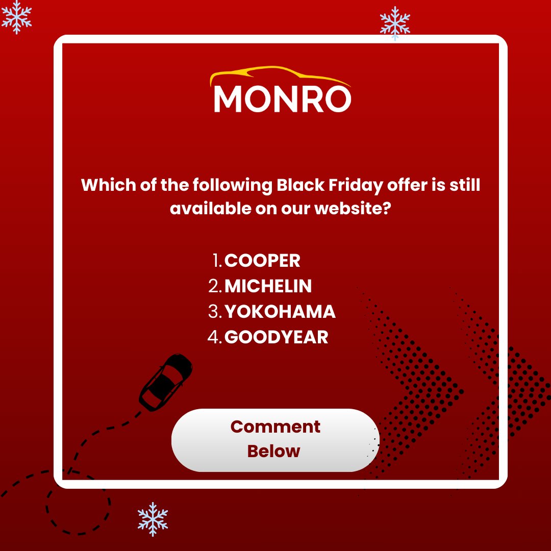 BudsTires's tweet image. We're back with Trivia! #offers #Monro #Decemberoffers