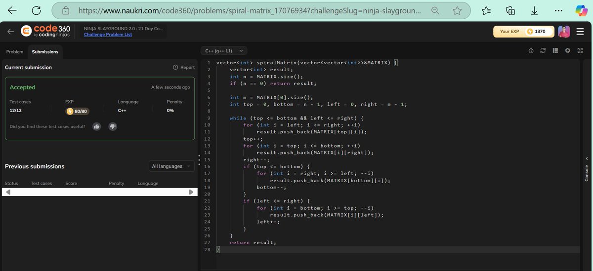 Subrata7133's tweet image. #Day18 of the 21-Day Coding Challenge with Coding Ninjas (NINJA SLAYGROUND 2.0)! 🥋🔥
Don't miss out on the action!
#NinjasSlayground #CodingNinjas