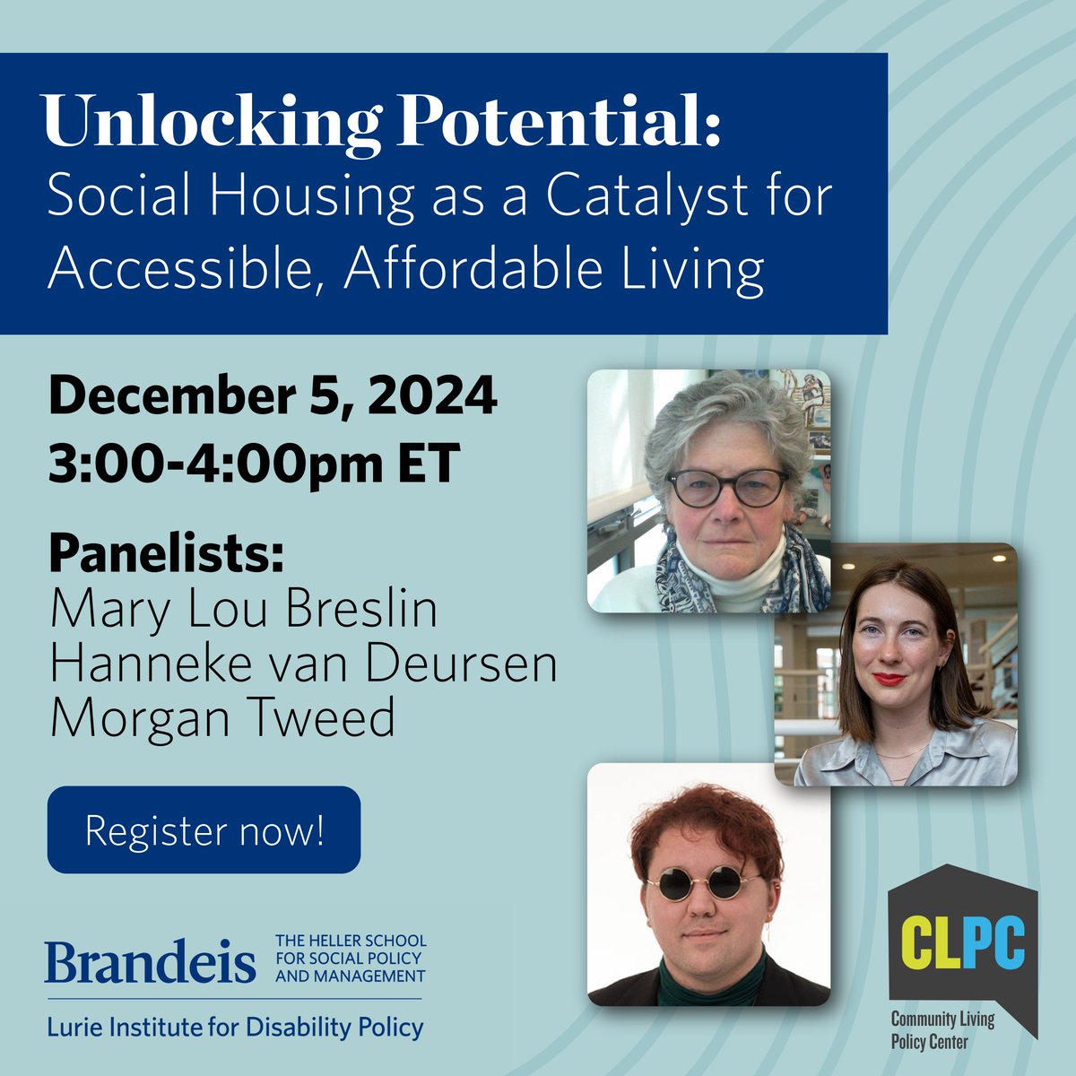 Join us tomorrow, Dec 5, at 3 PM ET for a webinar with DREDF panelists, on social housing: a model to expand permanent, affordable, accessible homes for disabled renters. Learn policies, lessons, and actions to advance this movement. Register: zurl.co/K8Oa