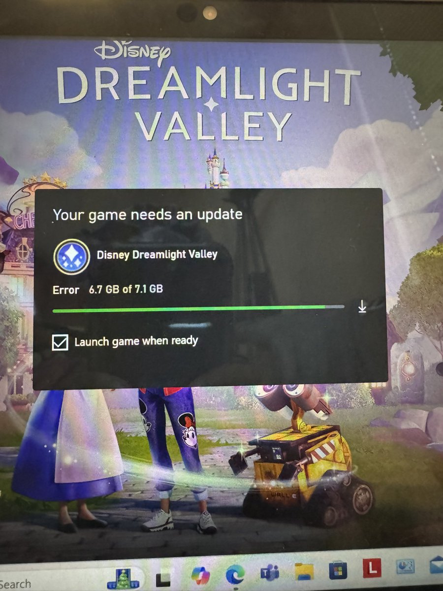 CharboMc's tweet photo. @DisneyDLV 
This is what I get when I tried to play my game on PC today https://t.co/qRWNK97oDN