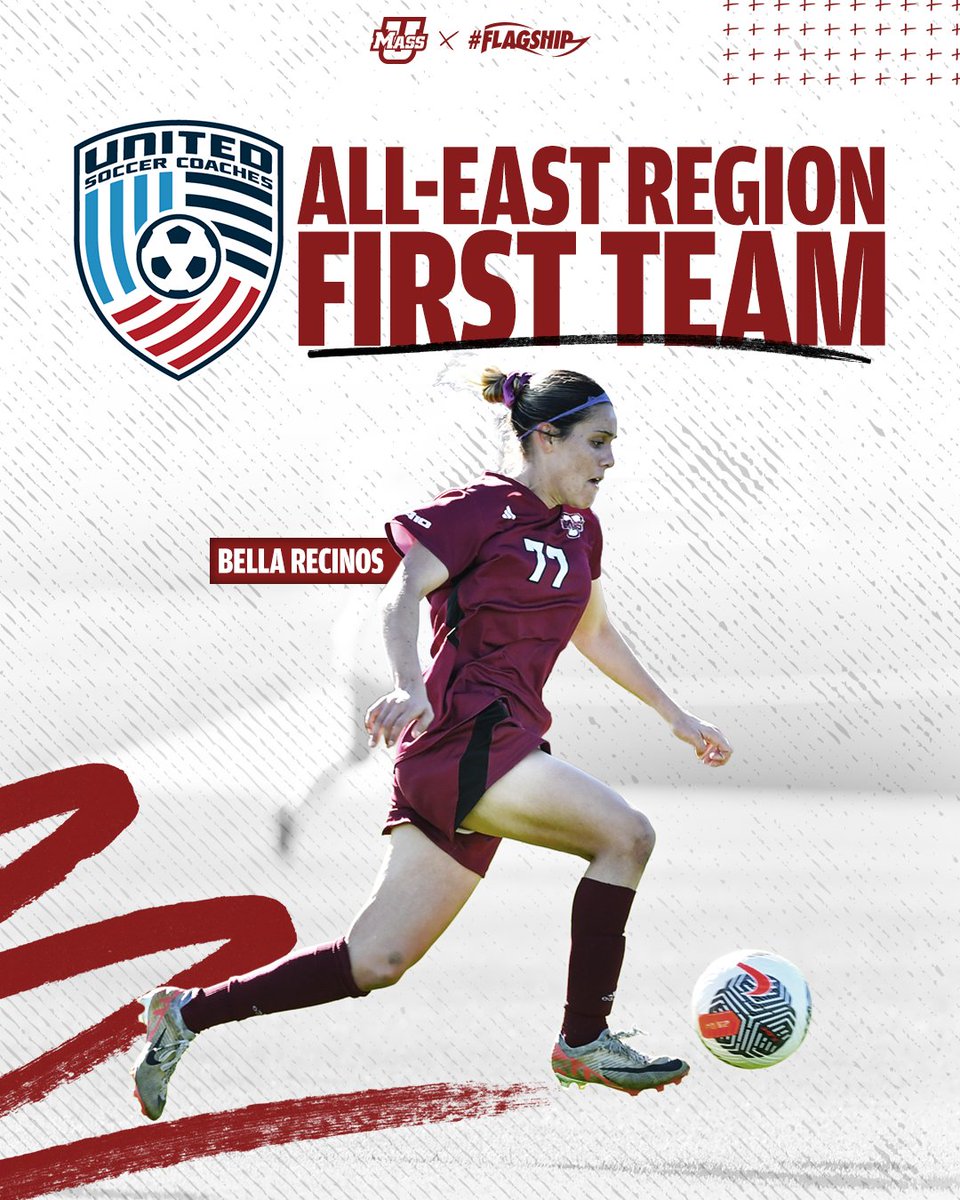 UMassWSoccer's tweet photo. We've got ✌️ on the @UnitedCoaches All-East Region Team!

Bella Recinos earned a spot on the All-East First Team, while Ella Curry was named to the All-East Third Team!

📰 https://t.co/2rI6Lq66H6

#Flagship🚩 https://t.co/oAlLAjaGRI