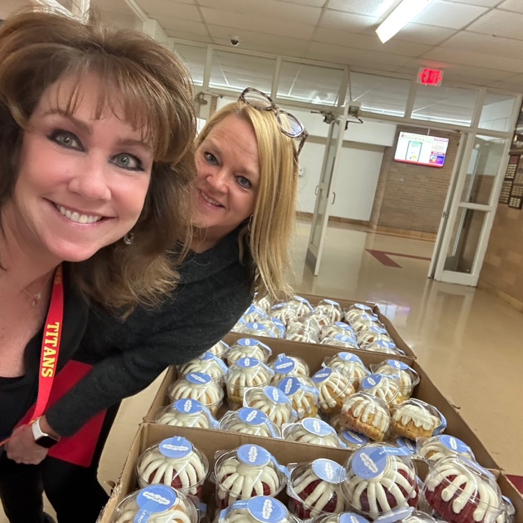 Titans love Bundt Cakes! Today every student and staff member was treated to this sweet treat as a prize for the school's Mrs. Lauren Brazel winning the Heroes of the Classroom award! #TPTitanNation #ShopLocal