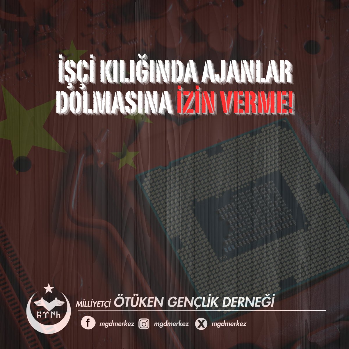 Türk milleti; Çin'in tatlı sözüne, yumuşak ipek kumaşına aldanma, aldanırsan öleceksin."

Bilge Kağan Yazıtı - Kuzey Yüzü.

#ManisadaKızılTehlike