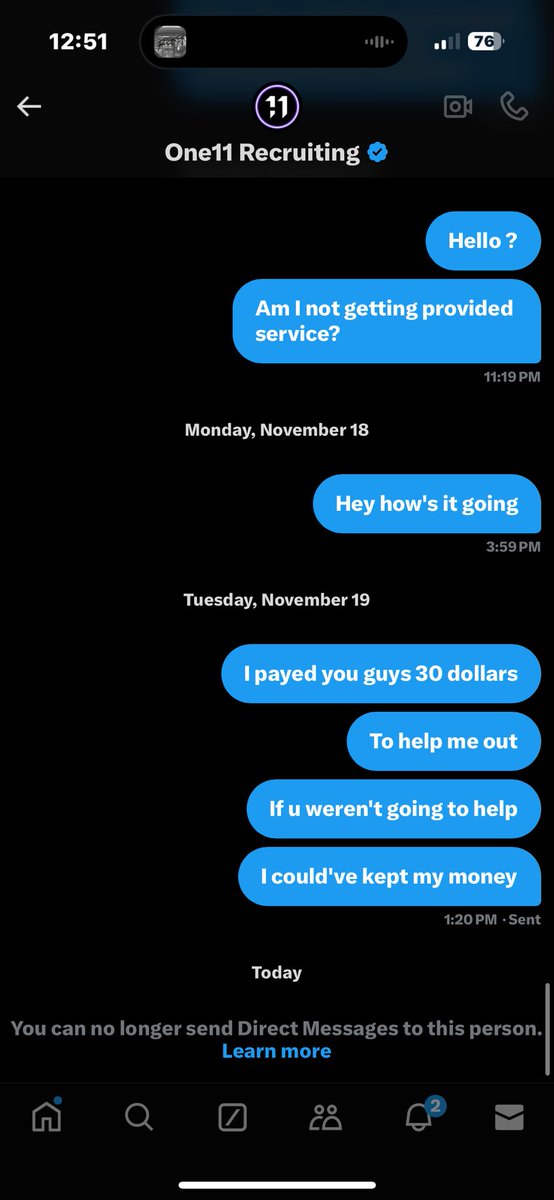 They said They wanted to help me get recruited right , Sent the payment ,said they were gonna reach out in a couple days , never hit me back , then blocked me 😂😂😂 <a href="/One11Recruiting/">One11 Recruiting</a>