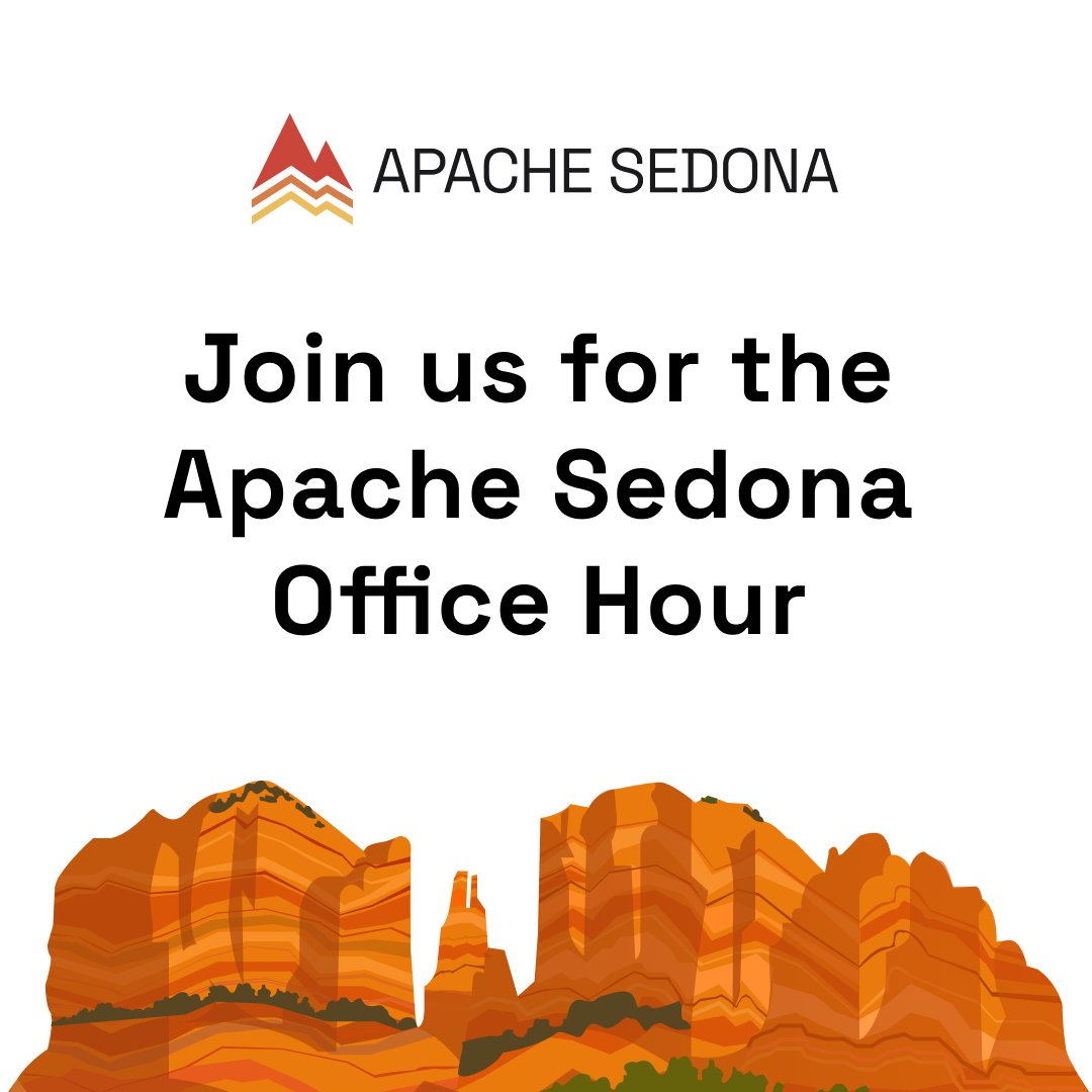 Got questions about Apache Sedona or curious about upcoming features? 🤔Join the office hour on Tuesday, 12/10! Learn how to utilize KNN Join and GeoStats, and get a sneak peek at upcoming features like Distance-bounded KNN Join! Register here: bit.ly/3VpcVhA