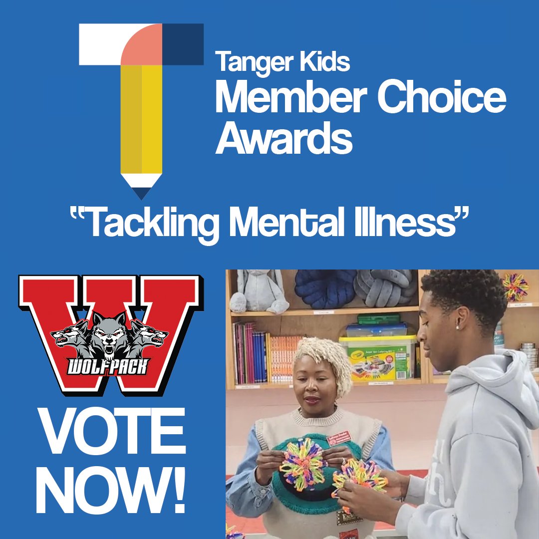 Vote for <a href="/WHS_HCS/">Woodland High School</a> at bit.ly/3OCgZHx as the Wolfpack competes for the the Tanger Kids Member Choice Awards. WHS' project, titled "Tackling Mental Illness," highlights the importance of mental health initiatives in fostering a supportive and successful learning environment